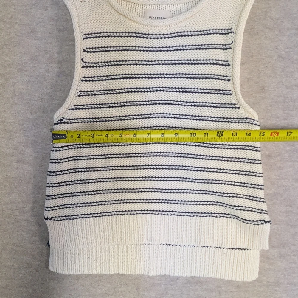 Lucky Brand Black And Cream Knit Tank Top Sweater Vest Size XS